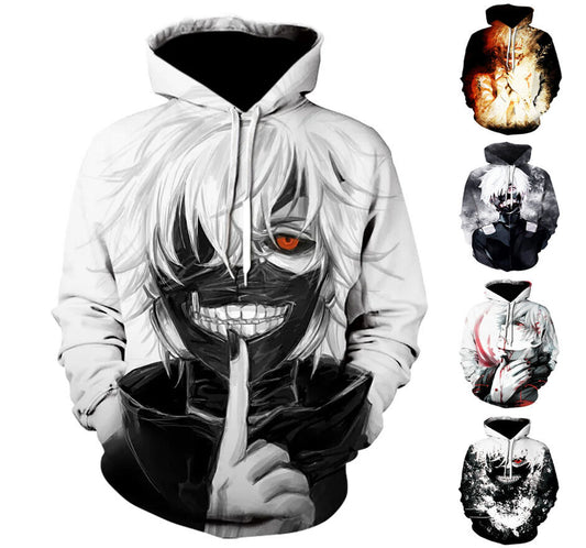 Anime Tokyo Ghoul Graphic Print Hoodie Mens Sweatshirt Top Long Sleeve