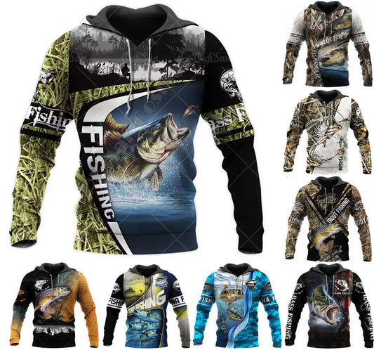 Fishing Inspired Design Graphic Print Hoodie Mens Sweatshirt Top