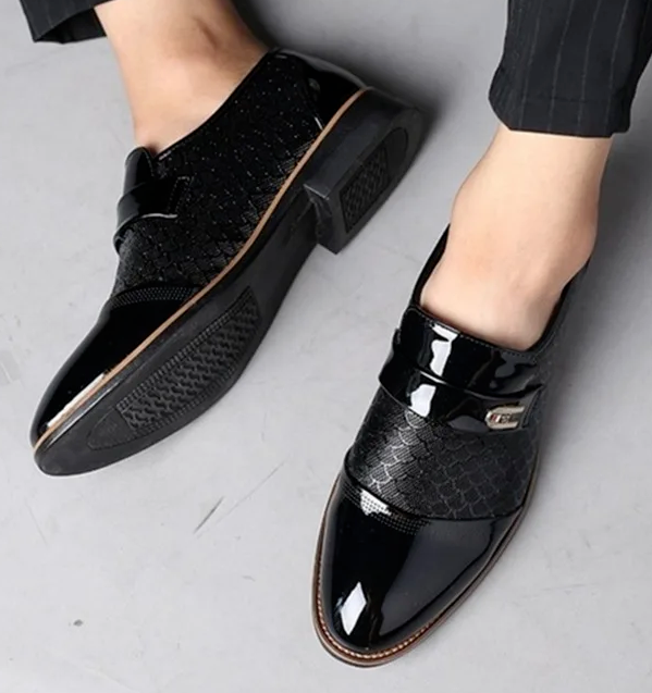 Mens Leather Shoes Slip On Formal Luxury Oxfords Groom Wedding Shoes Sizes 5-10