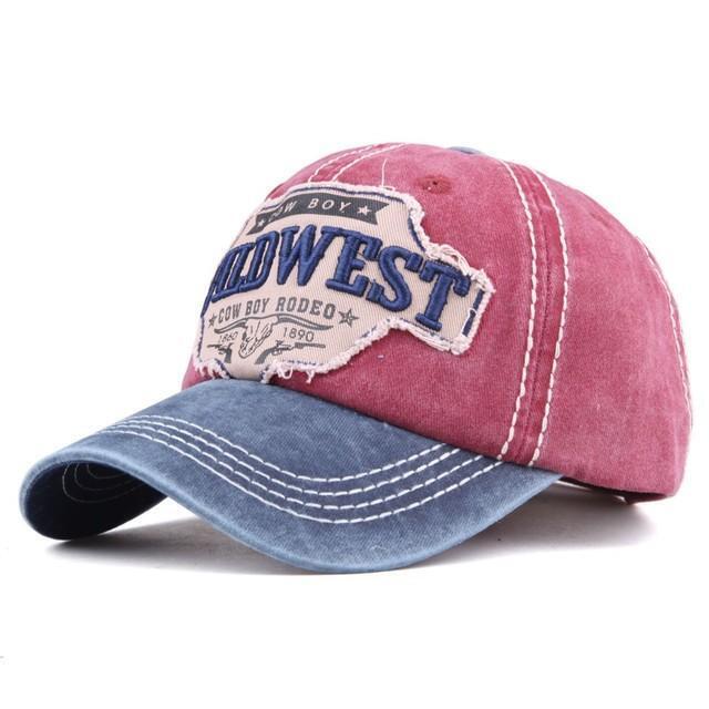 Mens Baseball Cap Classic Trucker Hat Wild West Embroidered Adjustable Visor