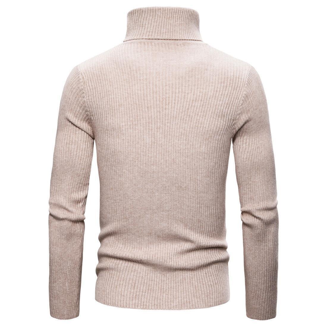 Mens Sweater Jumper Knitted Turtleneck High Collar Size M-3XL