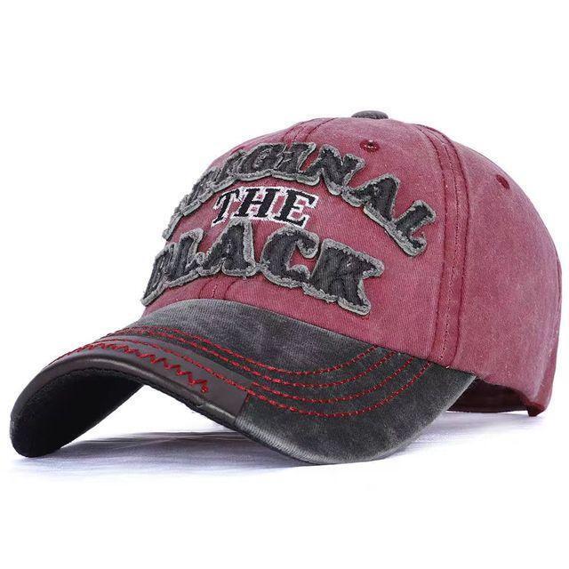 Mens Baseball Cap Classic Trucker Hat The Black Embroidered Adjustable Visor