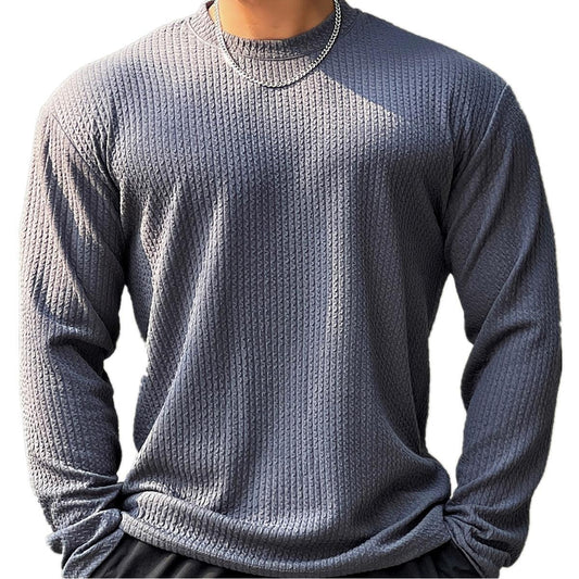 Mens Casual Pullover Sweater Slim Stripe Top Round-Neck Size M-3XL