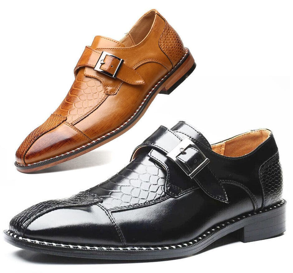 Mens Leather Shoes Buckled Luxury Formal Dress Business Wedding Shoes Sizes 5-13