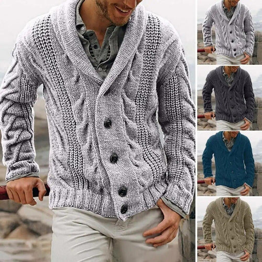 Mens Cotton Knitted Cardigan Jumper Sweater Casual Single Breasted Size M-3XL