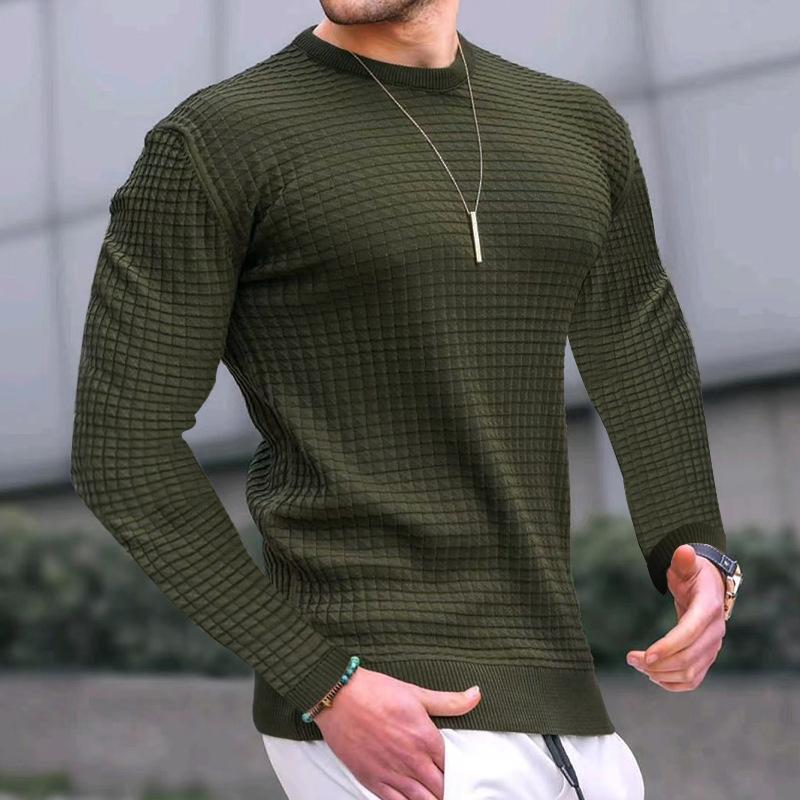 Mens Pullover Sweater Long Jumper Round-Neck Casual Size M-3XL