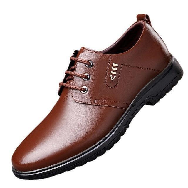 Mens Leather Shoes Lace-Up Loafers Casual Business Breathable Walking Sizes 5-10