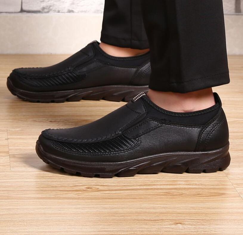 Mens Leather Shoes Slip-On Moccasins Casual Loafers Antiskid Driving Sizes 5-10