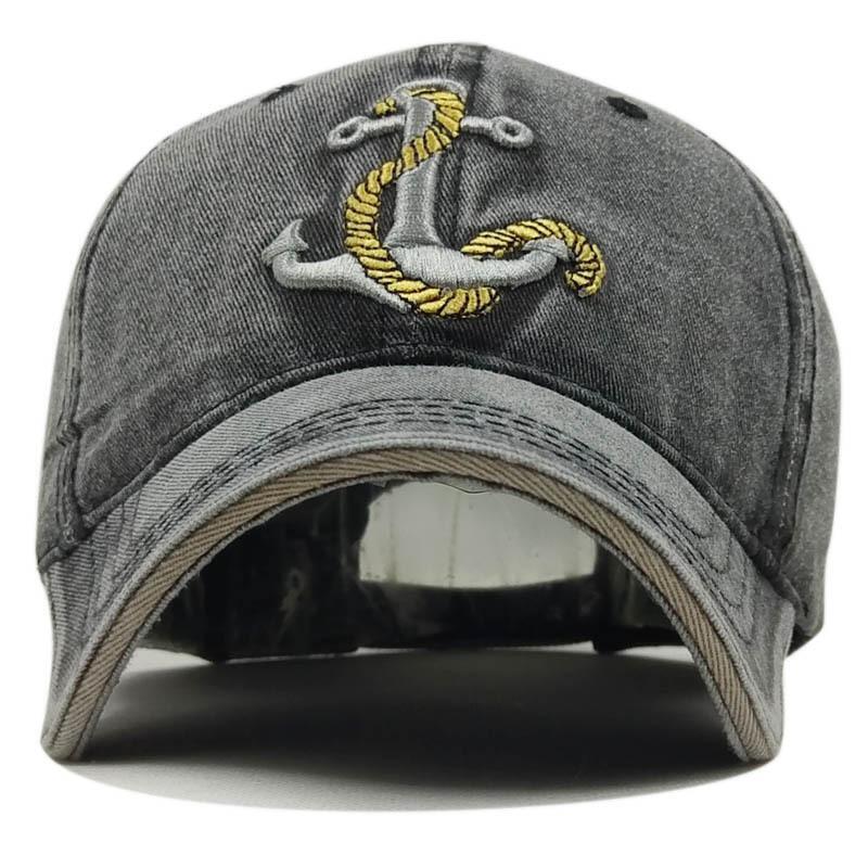 Mens Baseball Cap Classic Trucker Hat Sailing Anchor Embroidered Adjustable