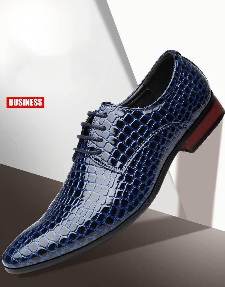 Mens Leather Shoes Lace-Up Formal Crocodile Print Dress Wedding Shoes Sizes 6-13