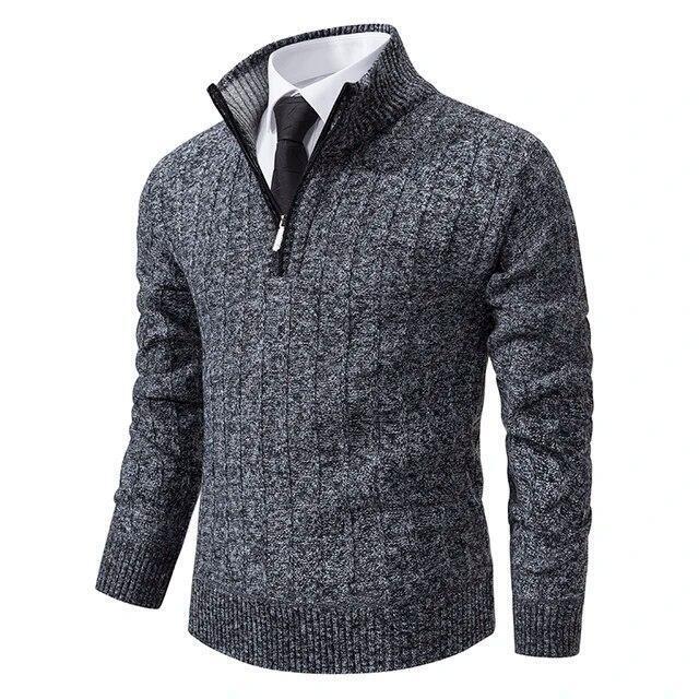 Mens Knitted Pullover Cardigan Jumper Sweater Lined Size M-3XL