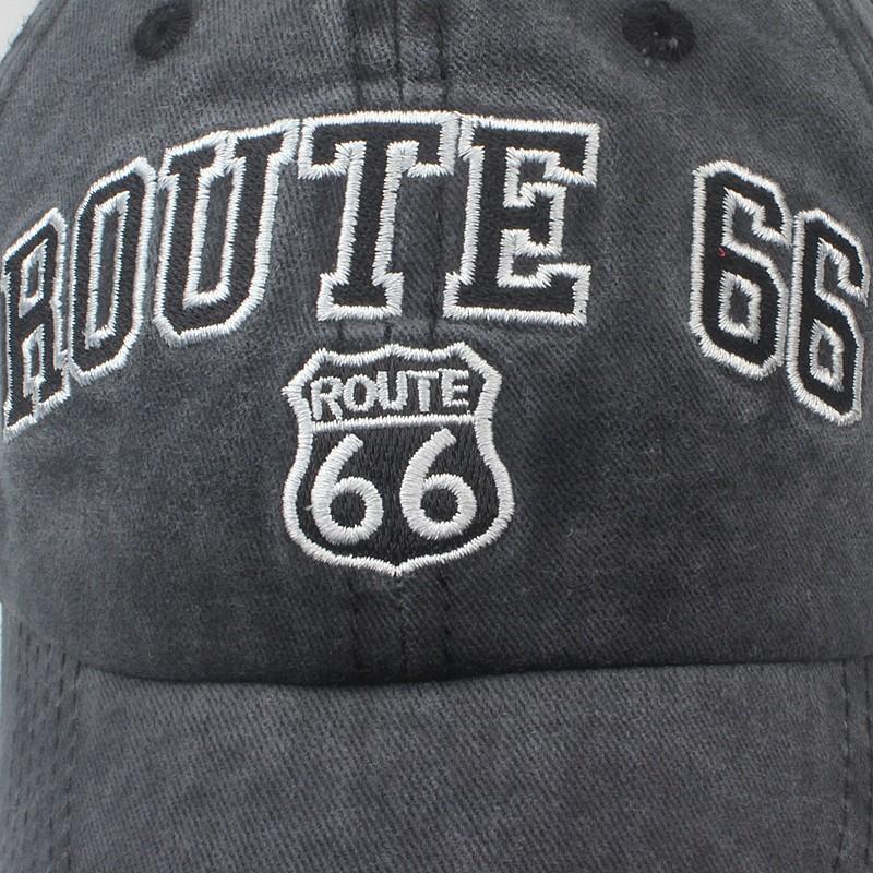 Mens Baseball Cap Classic Trucker Hat Route 66 Design Adjustable Visor Ballcap