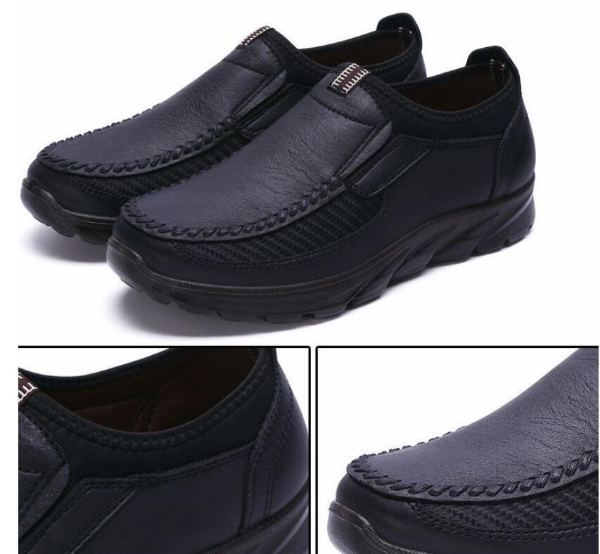 Mens Leather Shoes Slip-On Moccasins Casual Loafers Antiskid Driving Sizes 5-10