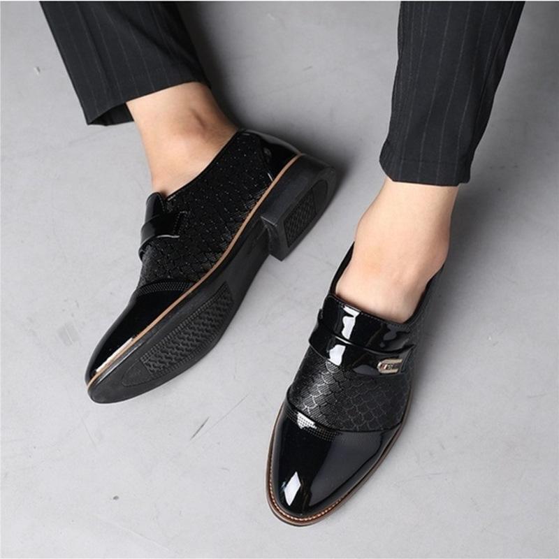 Mens Leather Shoes Slip-On Dress Formal Business Wedding Flat Shoes Sizes 5-10