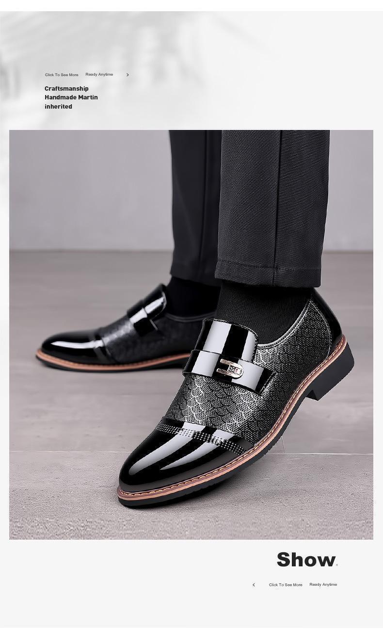 Mens Leather Shoes Slip On Formal Luxury Oxfords Groom Wedding Shoes Sizes 5-10