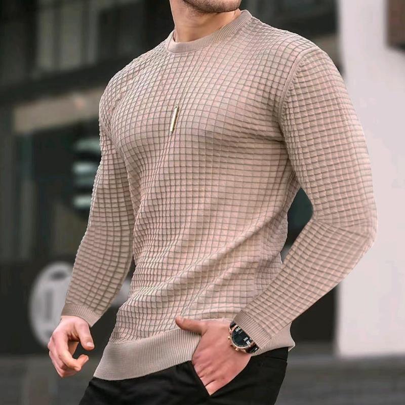 Mens Sweater Jumper Knitted Round Neck Long Sleeve Size M-3XL