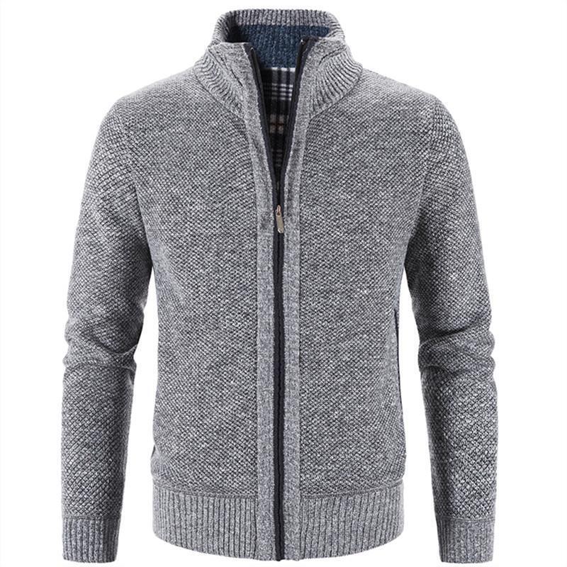 Mens Sweater Jumper Slim Fit Knitted Fleece Cardigan Coat Size M-3XL