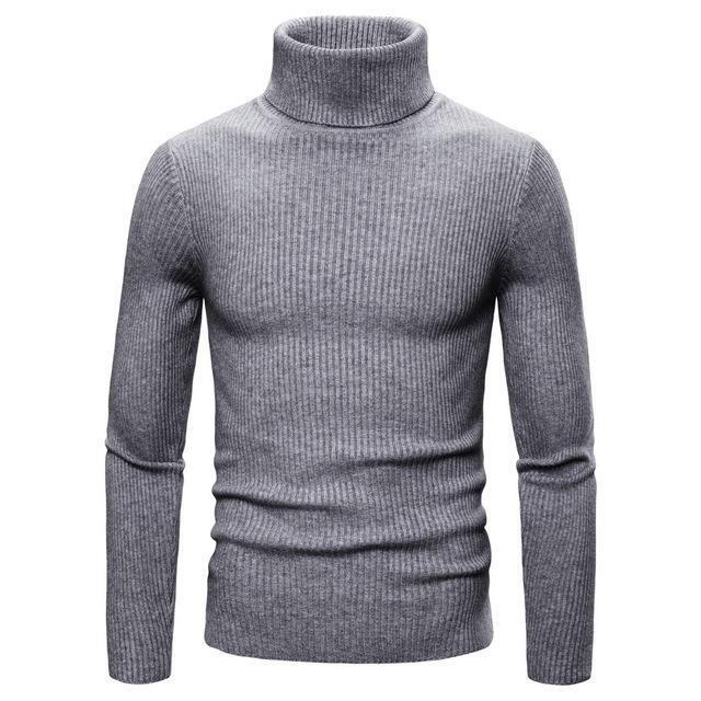 Mens Sweater Jumper Knitted Turtleneck High Collar Size M-3XL