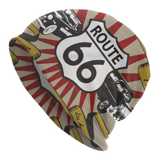 Beanie Skullie Cap Route 66 Inspired Biker Skater Street Ski Cap