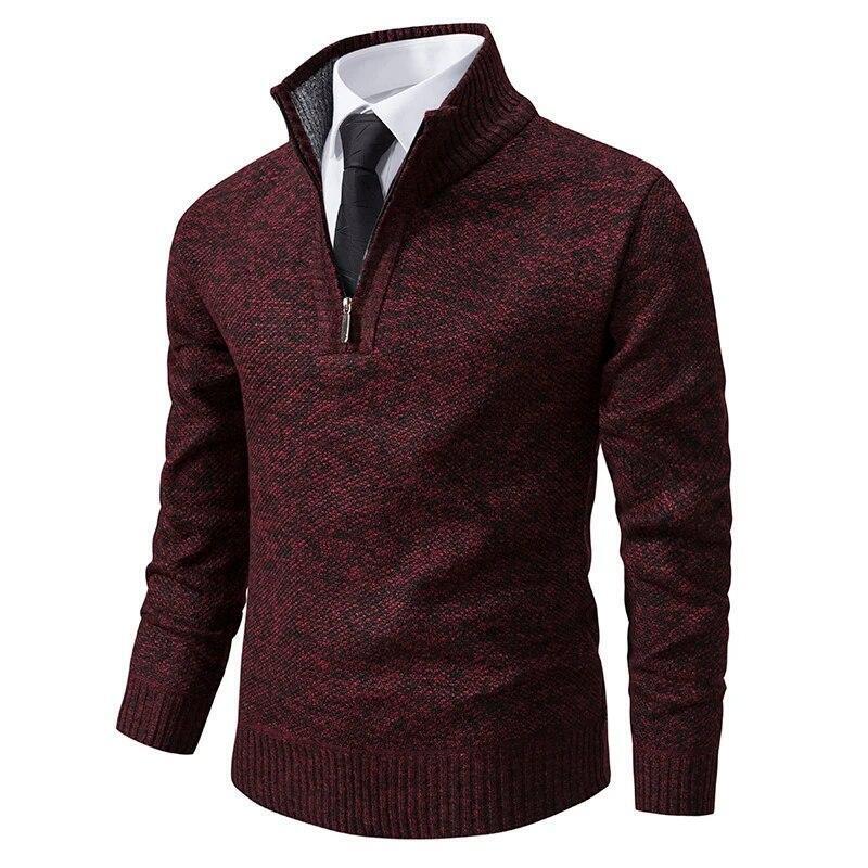 Mens Knitted Pullover Cardigan Jumper Sweater Lined Size M-3XL