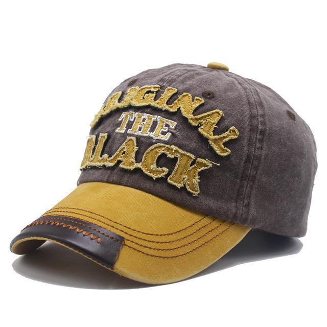 Mens Baseball Cap Classic Trucker Hat The Black Embroidered Adjustable Visor