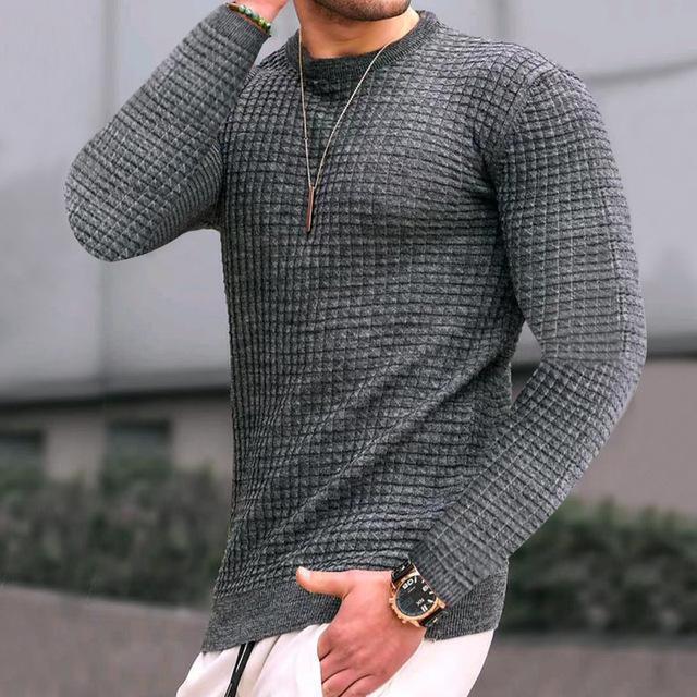 Mens Sweater Jumper Knitted Round Neck Long Sleeve Size M-3XL