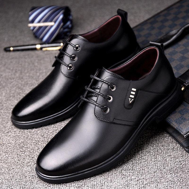 Mens Leather Shoes Lace-Up Loafers Casual Business Breathable Walking Sizes 5-10